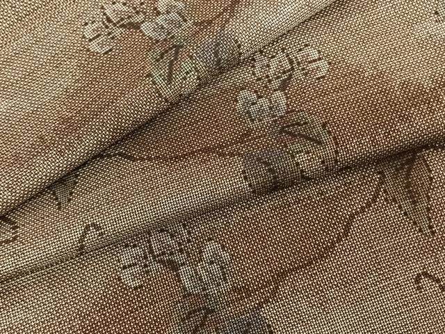 平和屋着物●本場大島紬　カタス9マルキ　枝花文　正絹　逸品　AABF0248fy 平和屋着物○本場大島紬 カタス9マルキ 枝花文 正絹 逸品 AABF0248fy