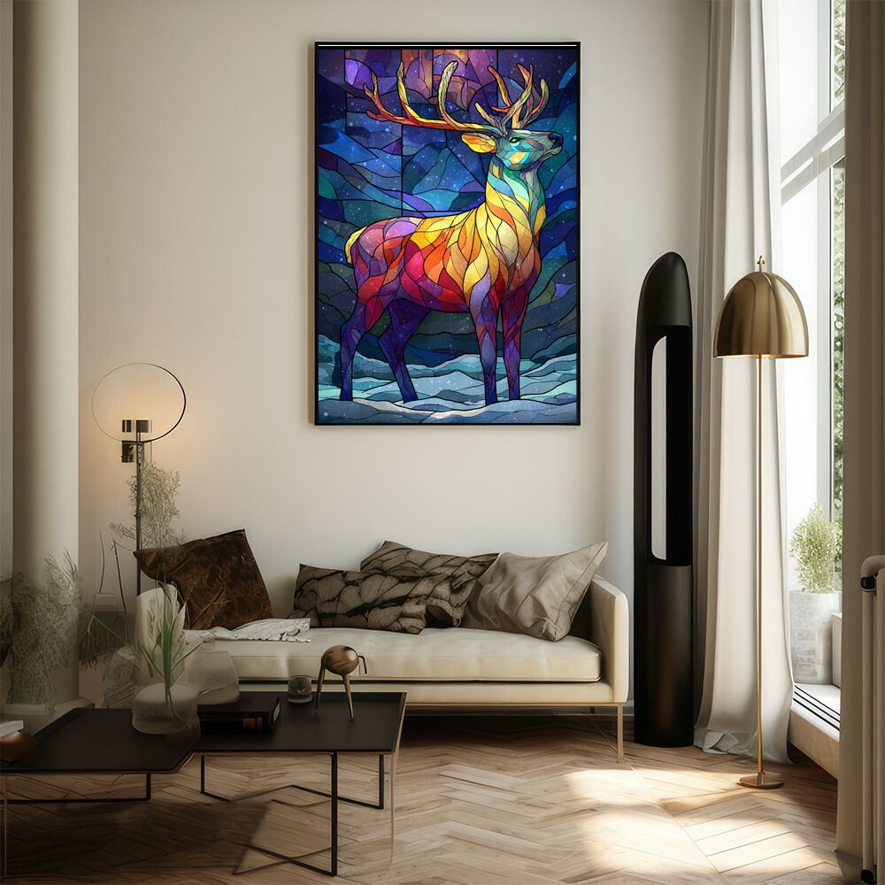 B1サイズ（約73x103cm）】【lm-poster-8524】【フレーム付き】トナカイ