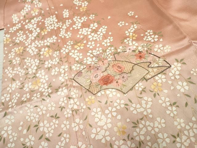 平和屋着物○訪問着 中国三大刺繍 スワトウ刺繍 汕頭刺繍 地紙花文 暈