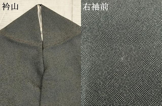 平和屋着物○江戸小紋 作家物 草木染 鮫小紋柄 黒地 正絹 逸品 AABB4444ck