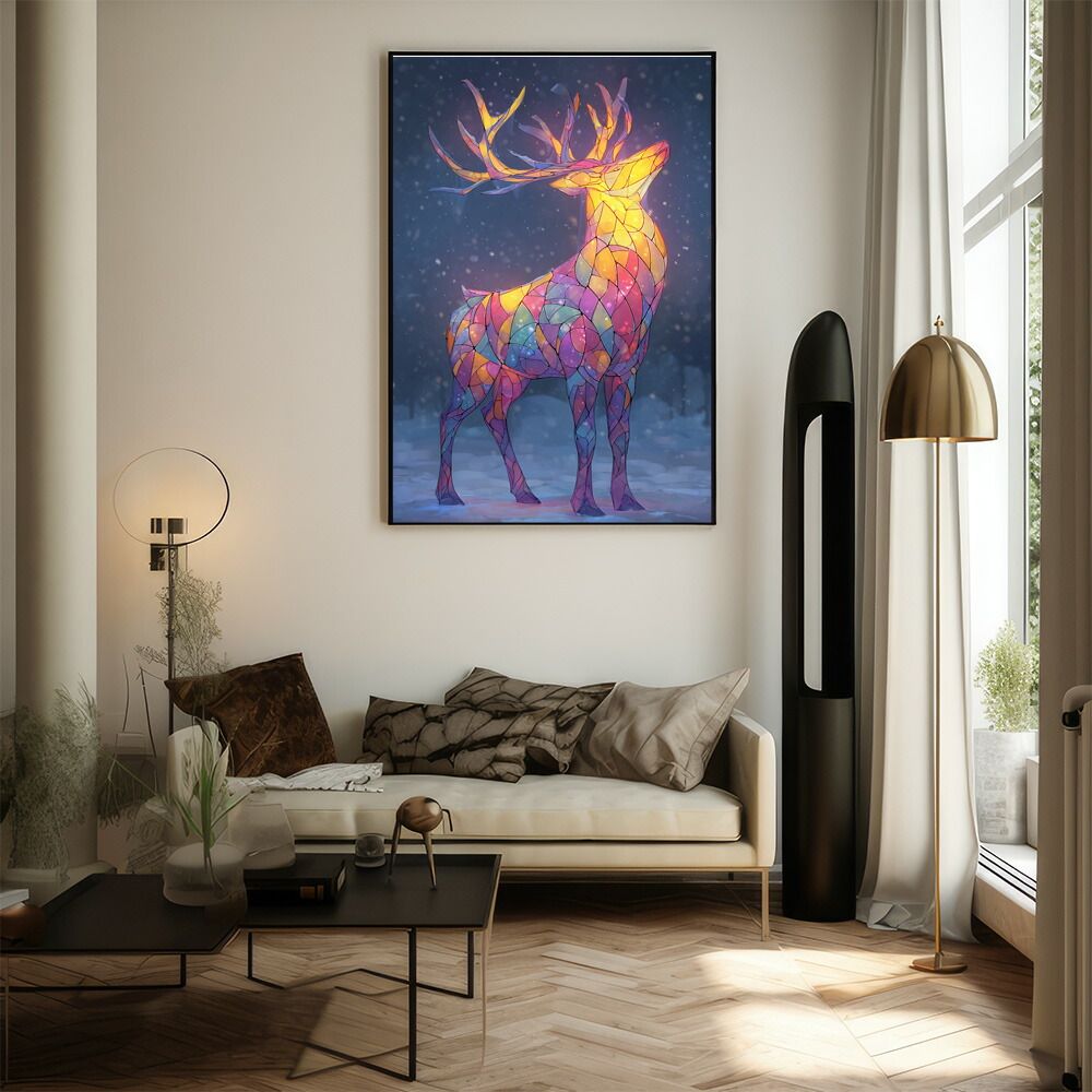 A0サイズ（約84x119cm）】【lm-poster-8539】【フレーム付き】トナカイ