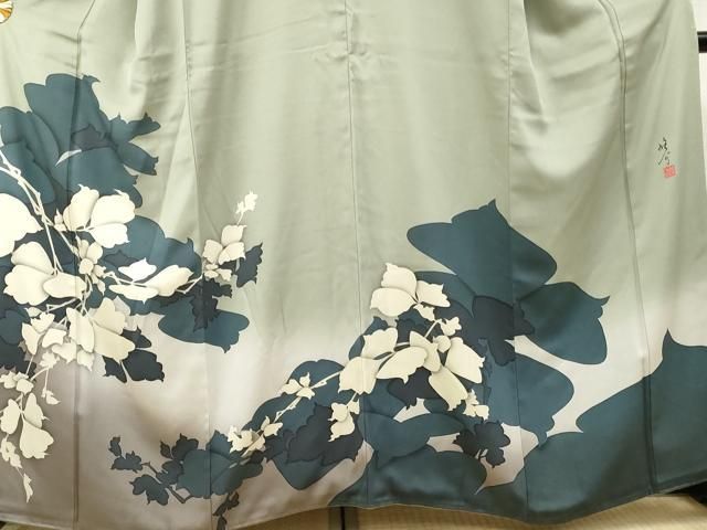 平和屋着物○京の匠日展作家 丹下雄介 色留袖 枝花文 暈し染め 正絹