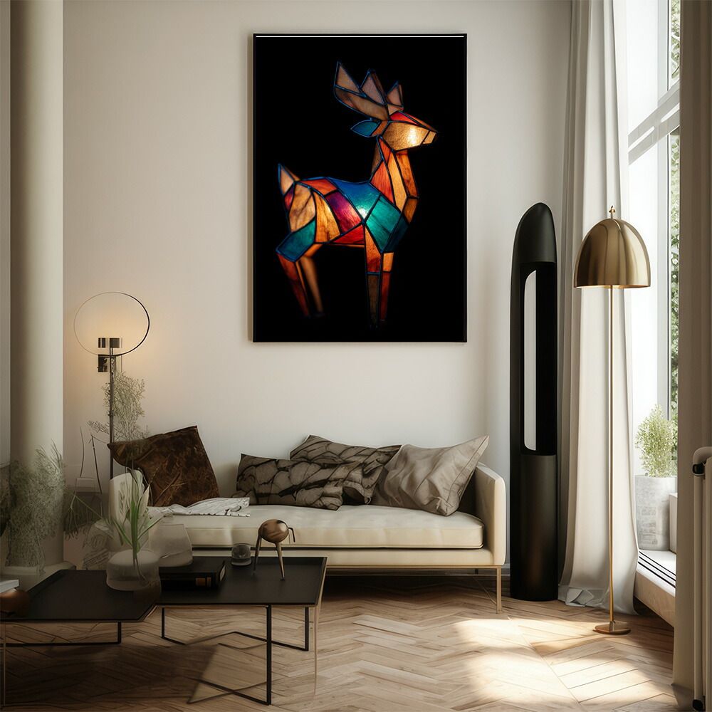 B1サイズ（約73x103cm）】【lm-poster-8541】【フレーム付き】トナカイ