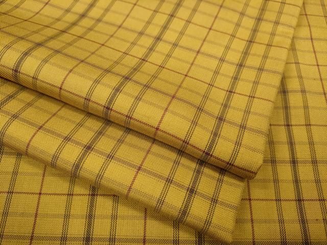 平和屋着物○黄八丈 紬 格子柄 正絹 逸品 CABB6340ut - メルカリ