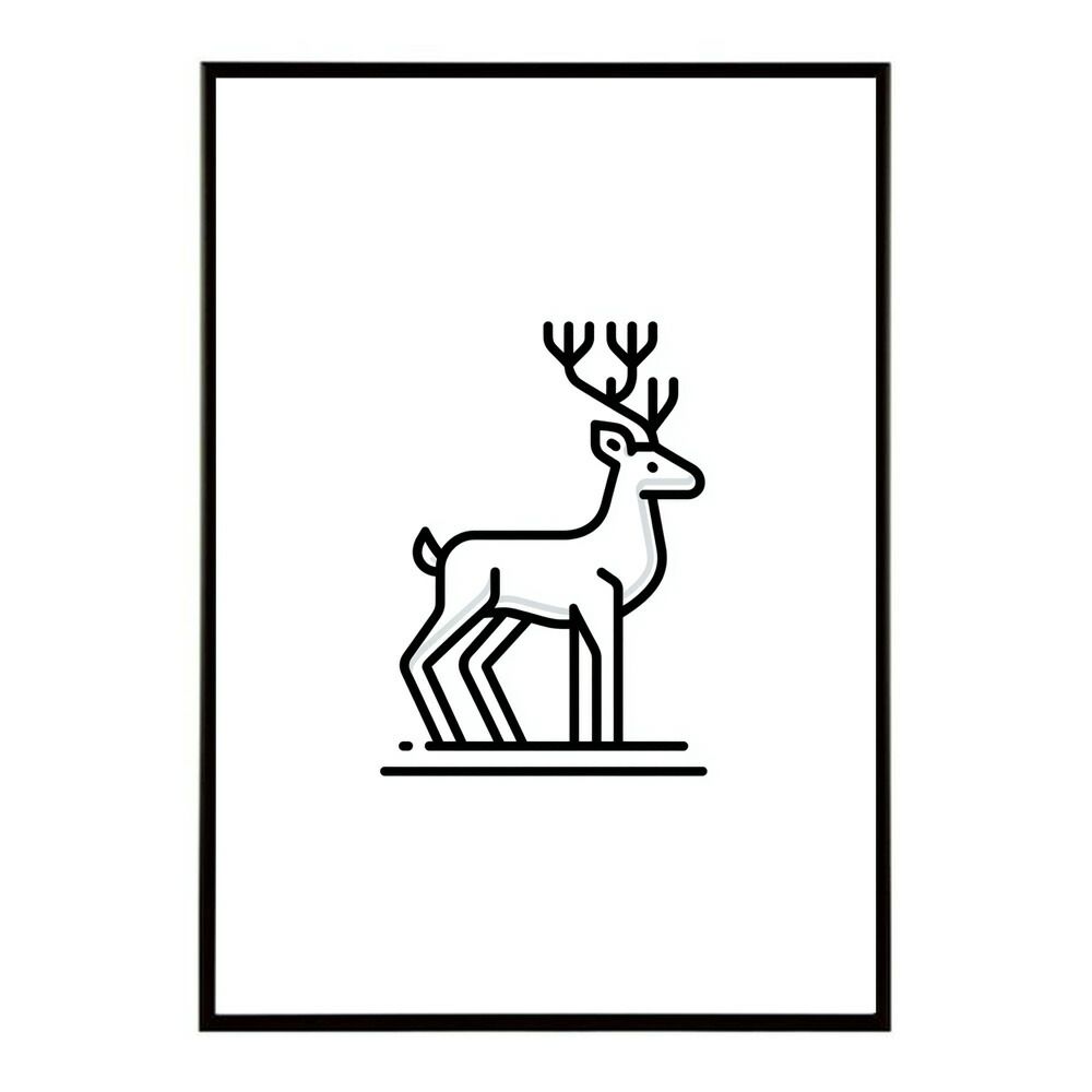 B 約73 x 103 cm lm poster 8581 フレーム付き トナカイ 北欧 シカ 鹿 アニマル 動物 アート おしゃれ プリントポスター フォト イラスト インテリア 印刷