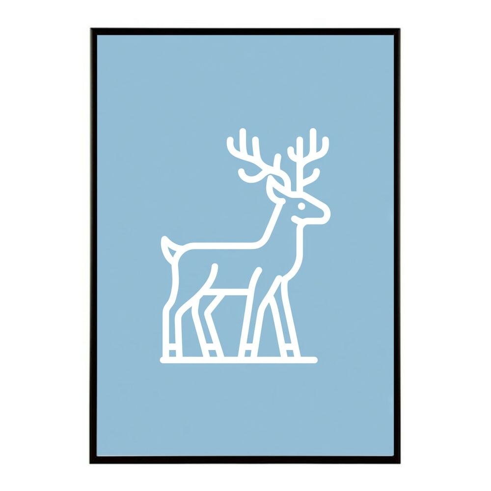 A 約84 x 119 cm lm poster 8582 フレーム付き トナカイ 北欧 シカ 鹿 アニマル 動物 アート おしゃれ プリントポスター フォト イラスト インテリア 印刷