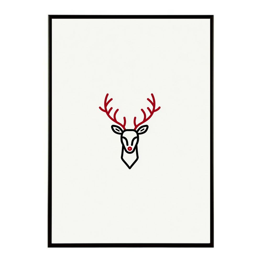 A 約84 x 119 cm lm poster 8583 フレーム付き トナカイ 北欧 シカ 鹿 アニマル 動物 アート おしゃれ プリントポスター フォト イラスト インテリア 印刷