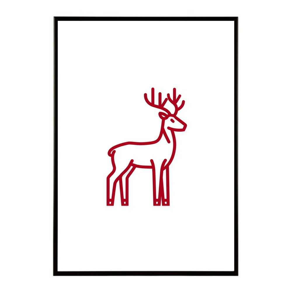 A 約84 x 119 cm lm poster 8584 フレーム付き トナカイ 北欧 シカ 鹿 アニマル 動物 アート おしゃれ プリントポスター フォト イラスト インテリア 印刷