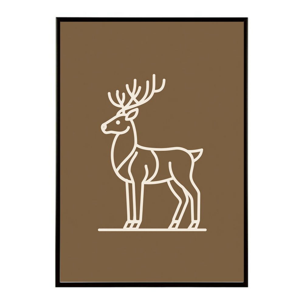 A 約59 x 84 cm lm poster 8585 フレーム付き トナカイ 北欧 シカ 鹿 アニマル 動物 アート おしゃれ プリントポスター フォト イラスト インテリア 印刷
