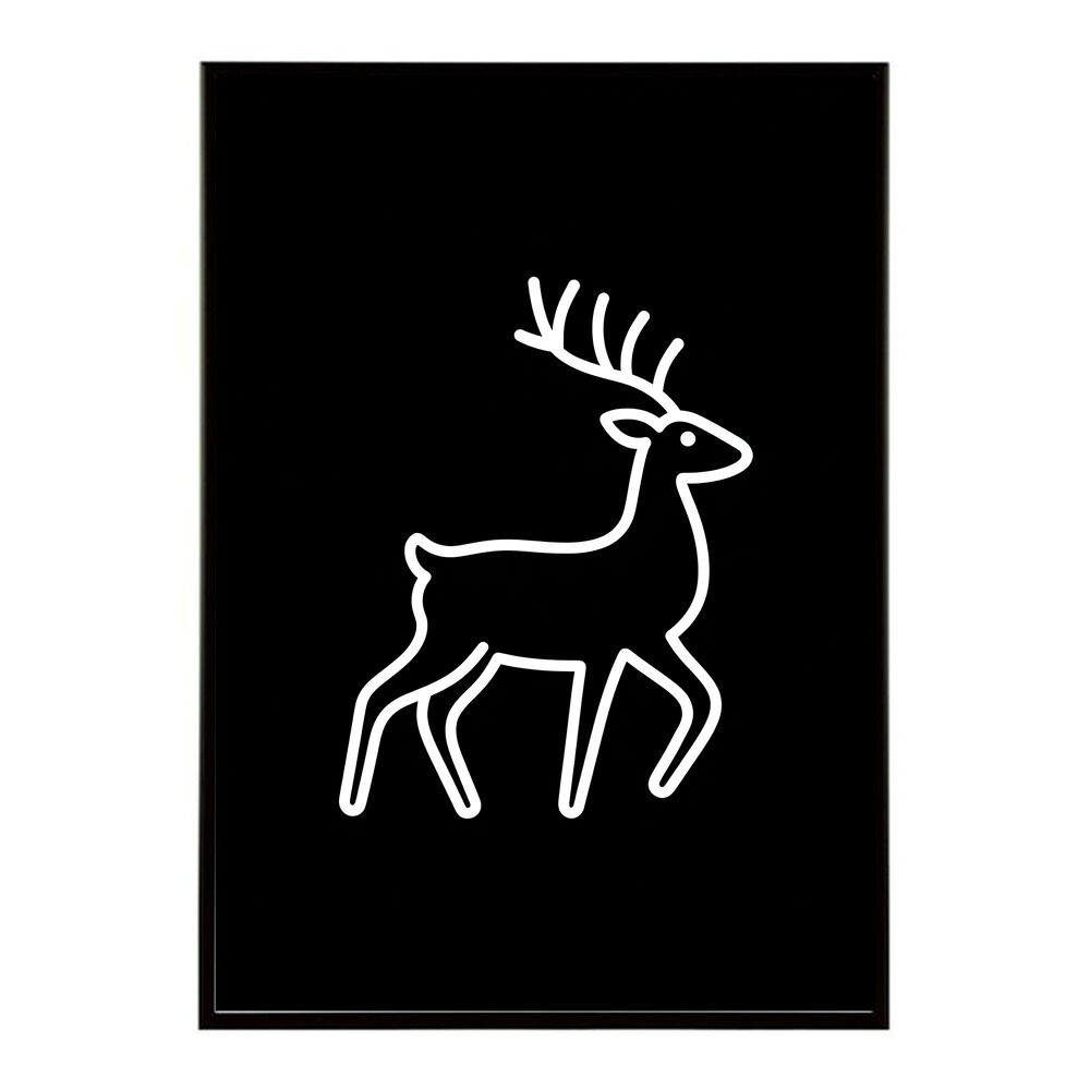 A 約59 x 84 cm lm poster 8587 フレーム付き トナカイ 北欧 シカ 鹿 アニマル 動物 アート おしゃれ プリントポスター フォト イラスト インテリア 印刷