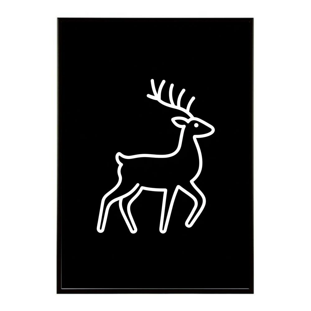 A 約84 x 119 cm lm poster 8587 フレーム付き トナカイ 北欧 シカ 鹿 アニマル 動物 アート おしゃれ プリントポスター フォト イラスト インテリア 印刷