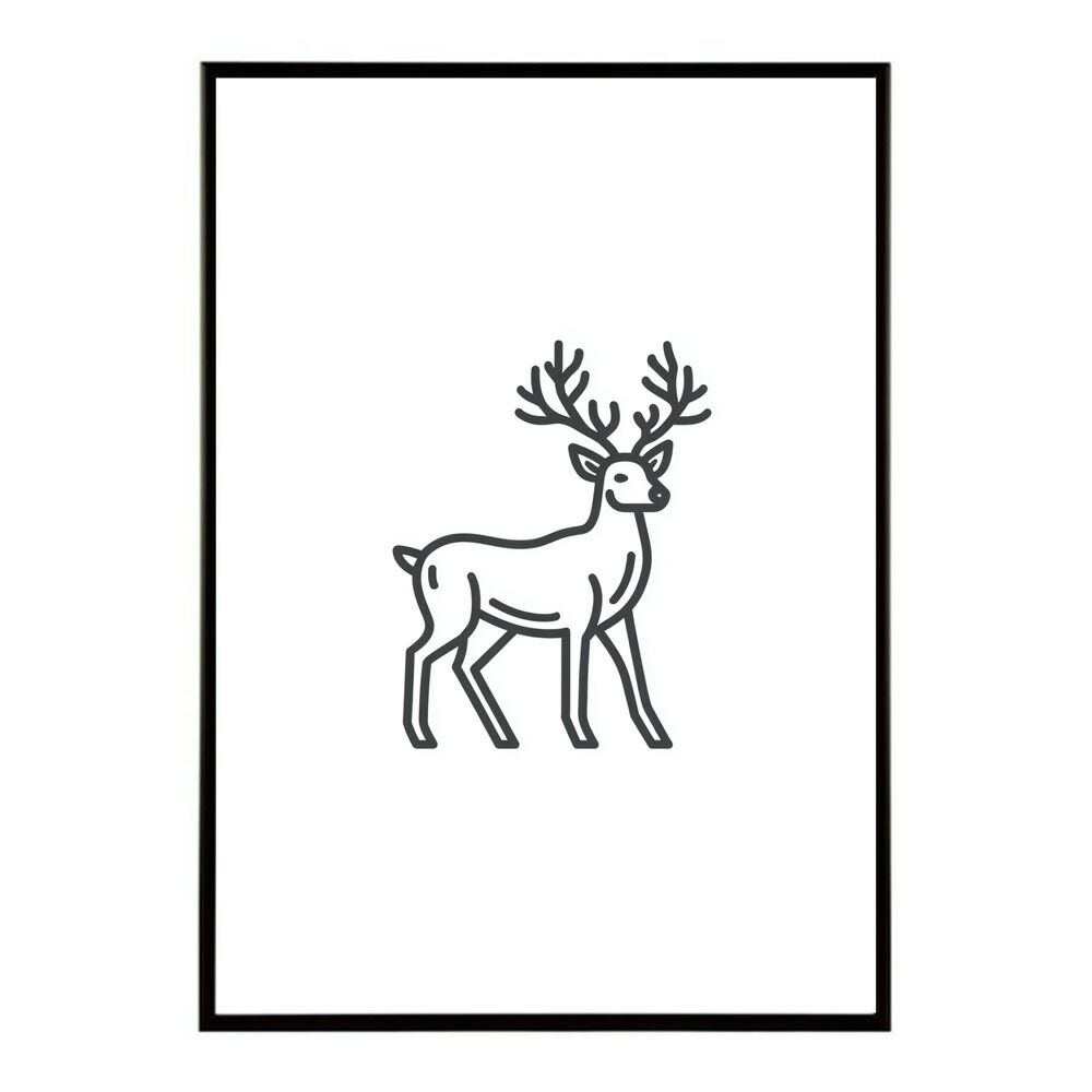 A 約84 x 119 cm lm poster 8588 フレーム付き トナカイ 北欧 シカ 鹿 アニマル 動物 アート おしゃれ プリントポスター フォト イラスト インテリア 印刷