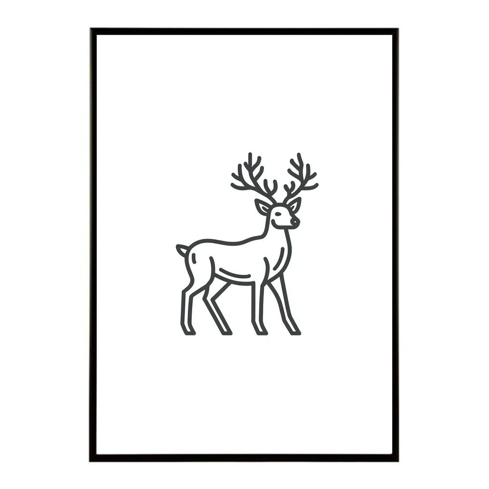 B 約73 x 103 cm lm poster 8588 フレーム付き トナカイ 北欧 シカ 鹿 アニマル 動物 アート おしゃれ プリントポスター フォト イラスト インテリア 印刷