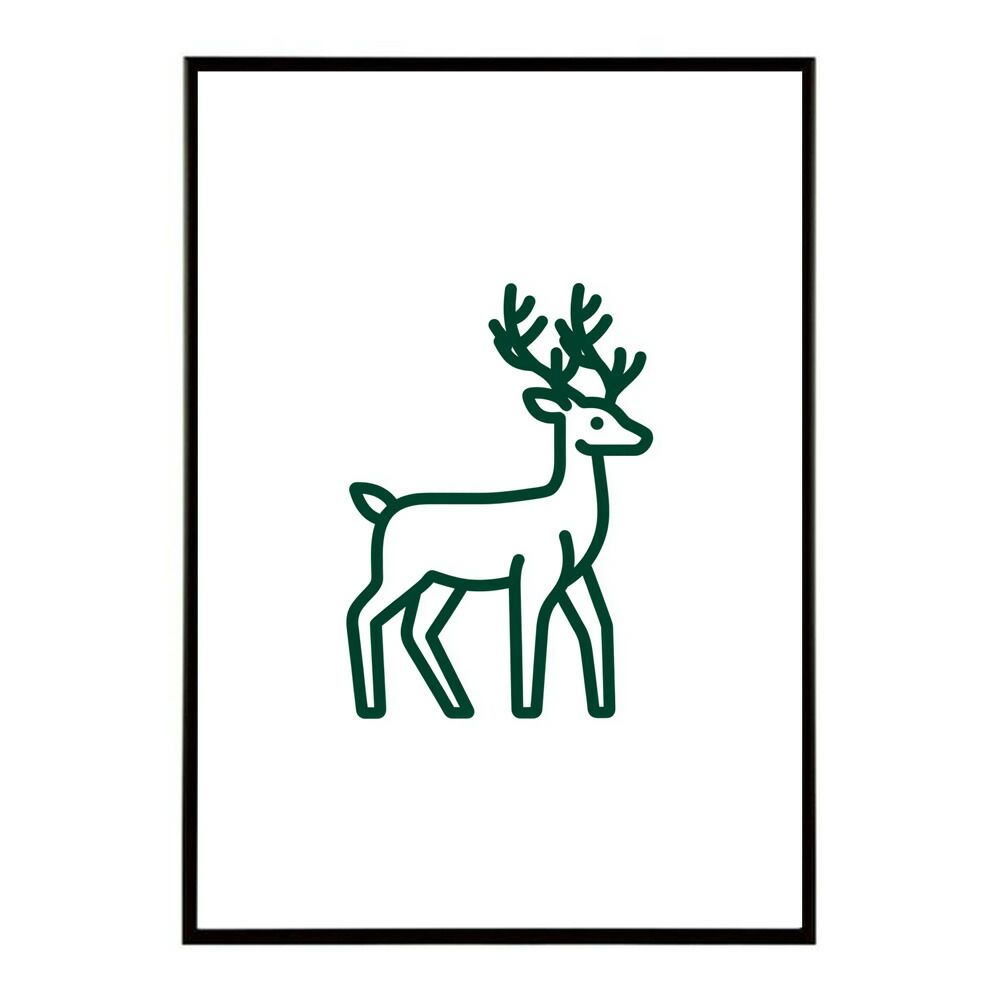 A 約59 x 84 cm lm poster 8590 フレーム付き トナカイ 北欧 シカ 鹿 アニマル 動物 アート おしゃれ プリントポスター フォト イラスト インテリア 印刷