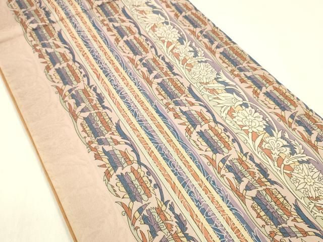 平和屋本店極上 本場筑前博多織 両面 全通柄袋帯 唐草間道 逸