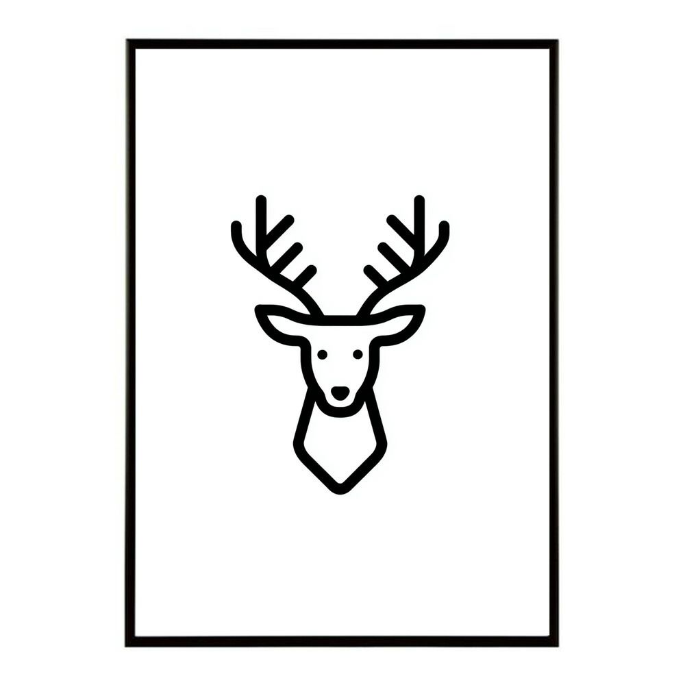 A 約59 x 84 cm lm poster 8591 フレーム付き トナカイ 北欧 シカ 鹿 アニマル 動物 アート おしゃれ プリントポスター フォト イラスト インテリア 印刷