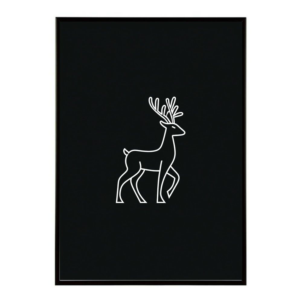 A 約59 x 84 cm lm poster 8594 フレーム付き トナカイ 北欧 シカ 鹿 アニマル 動物 アート おしゃれ プリントポスター フォト イラスト インテリア 印刷