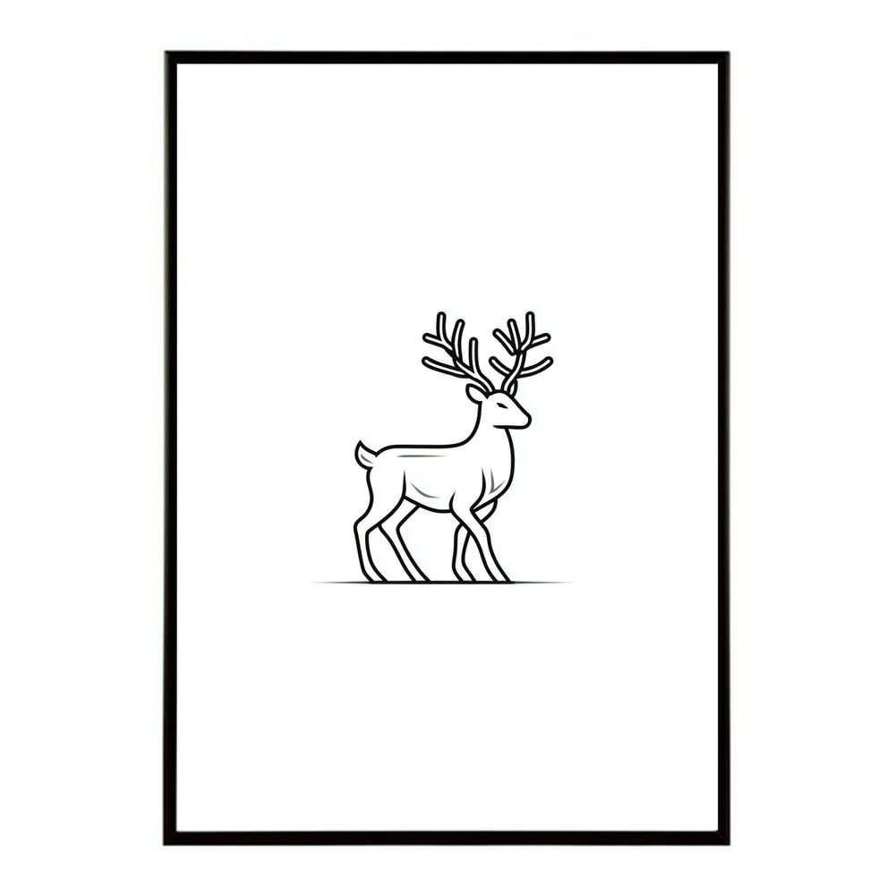 A 約59 x 84 cm lm poster 8595 フレーム付き トナカイ 北欧 シカ 鹿 アニマル 動物 アート おしゃれ プリントポスター フォト イラスト インテリア 印刷