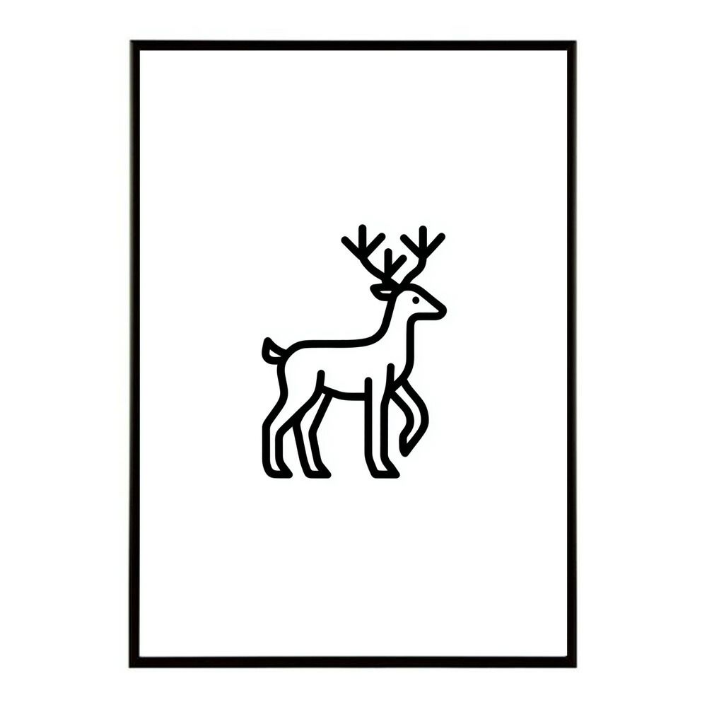 B 約73 x 103 cm lm poster 8597 フレーム付き トナカイ 北欧 シカ 鹿 アニマル 動物 アート おしゃれ プリントポスター フォト イラスト インテリア 印刷