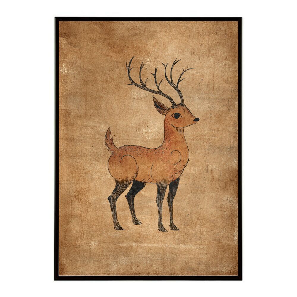 A 約84 x 119 cm lm poster 8598 フレーム付き トナカイ 北欧 シカ 鹿 アニマル 動物 アート おしゃれ プリントポスター フォト イラスト インテリア 印刷