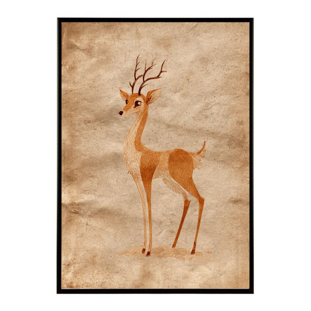 A 約84 x 119 cm lm poster 8602 フレーム付き トナカイ 北欧 シカ 鹿 アニマル 動物 アート おしゃれ プリントポスター フォト イラスト インテリア 印刷