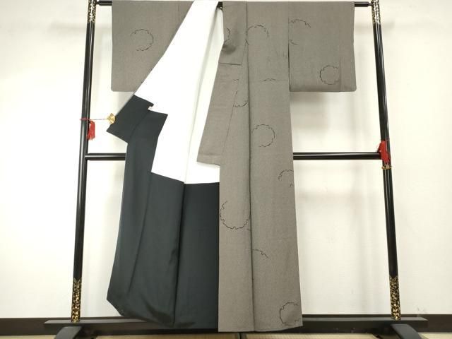 平和屋着物○江戸小紋 雪輪文 竹縞 正絹 逸品 AABF1010cs - メルカリ