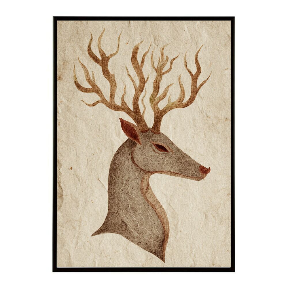 B1サイズ（約73x103cm）】【lm-poster-8610】【フレーム付き】トナカイ