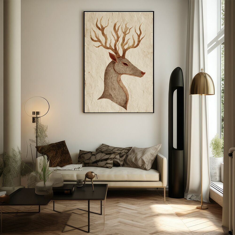 B1サイズ（約73x103cm）】【lm-poster-8610】【フレーム付き】トナカイ