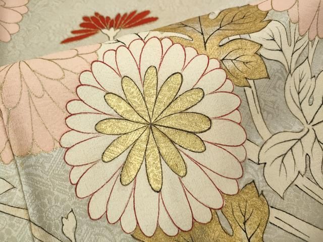 (あ866) 大正ロマン彩る亀甲文様と枝松刺繍 アンティーク振袖㊗️3点セット あ866) 大正ロマン彩る亀甲文様と枝松刺繍 アンティーク振袖㊗️3点セット