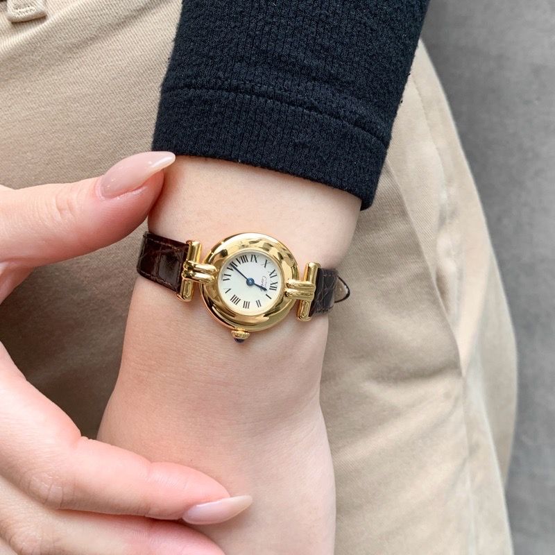 仕上済】カルティエ マストコリゼ ローマン文字盤 ゴールド SV925