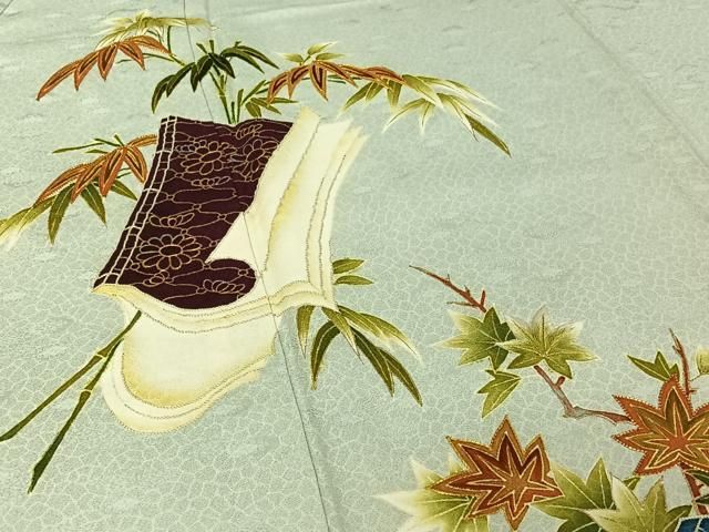 平和屋着物●訪問着　刺繍　地紙枝椿　金銀彩　正絹　逸品　CABA1521gh 平和屋着物○訪問着 刺繍 地紙枝椿 金銀彩 正絹 逸品 CABA1521gh