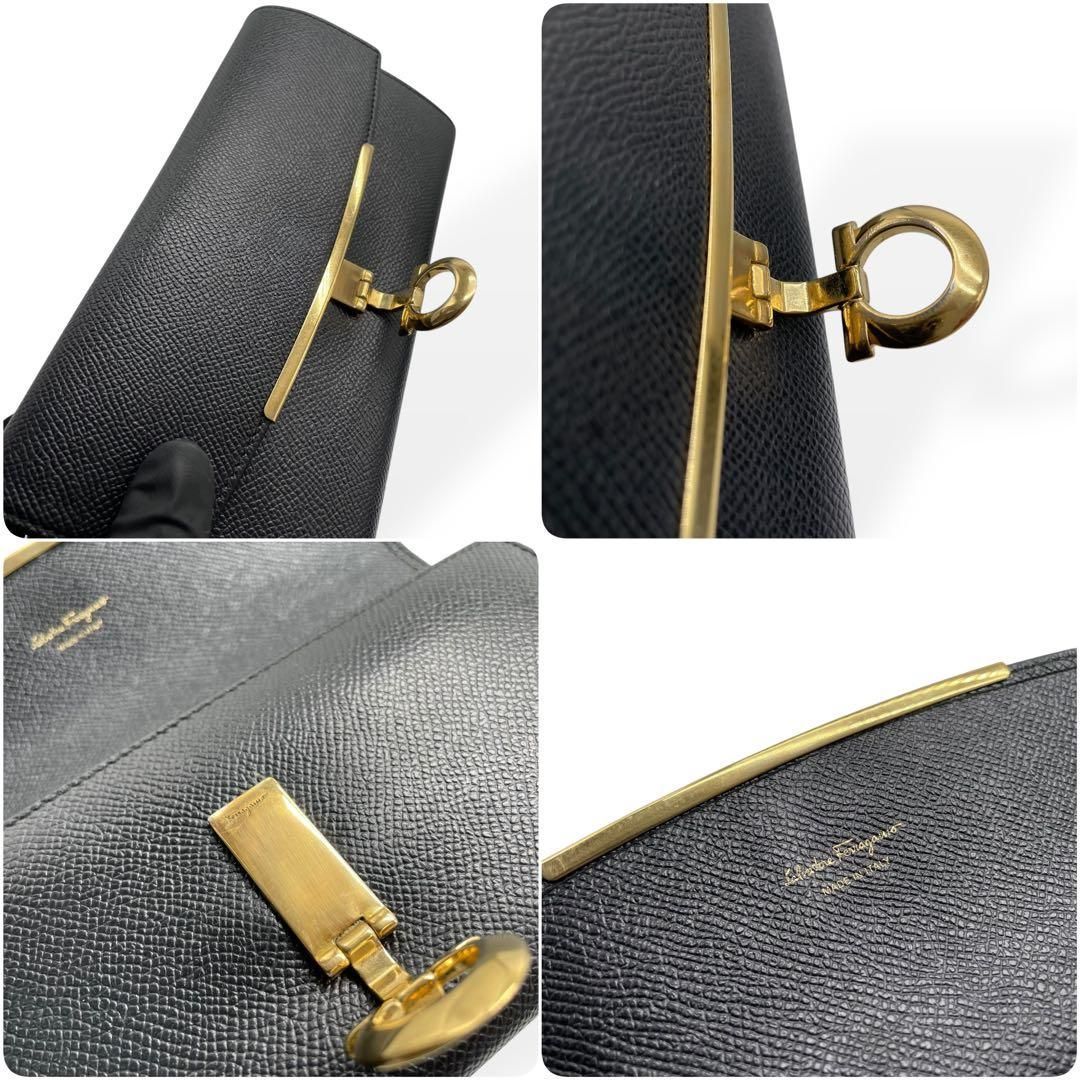 極美品 Salvatore Ferragamo ガンチーニ 長財布 クロージャー - メルカリ