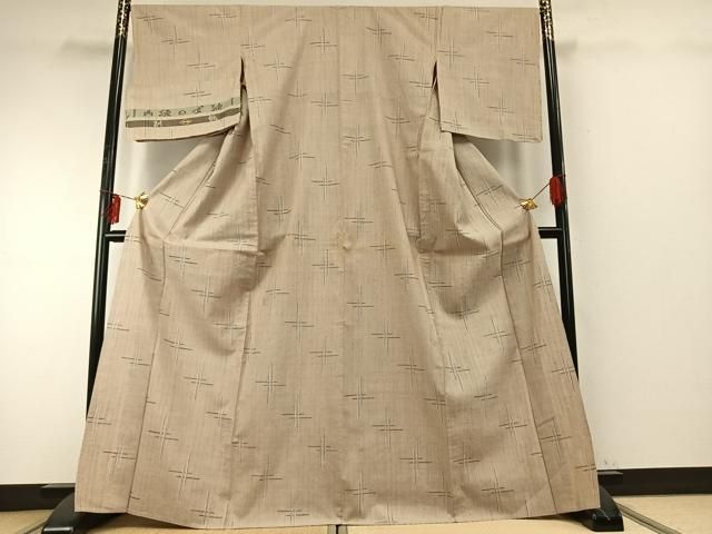 平和屋着物▽日本工芸会正会員 秋山眞和 綾の手紬 手織 本藍染 単衣