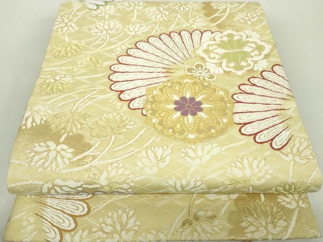 平和屋着物●六通柄袋帯　唐織　紀宮誕生　御香染　宮紫　瀬音　金糸　正絹　逸品　DABA1667ps 平和屋着物○六通柄袋帯 唐織 紀宮誕生 御香染 宮紫 瀬音 金糸 正絹