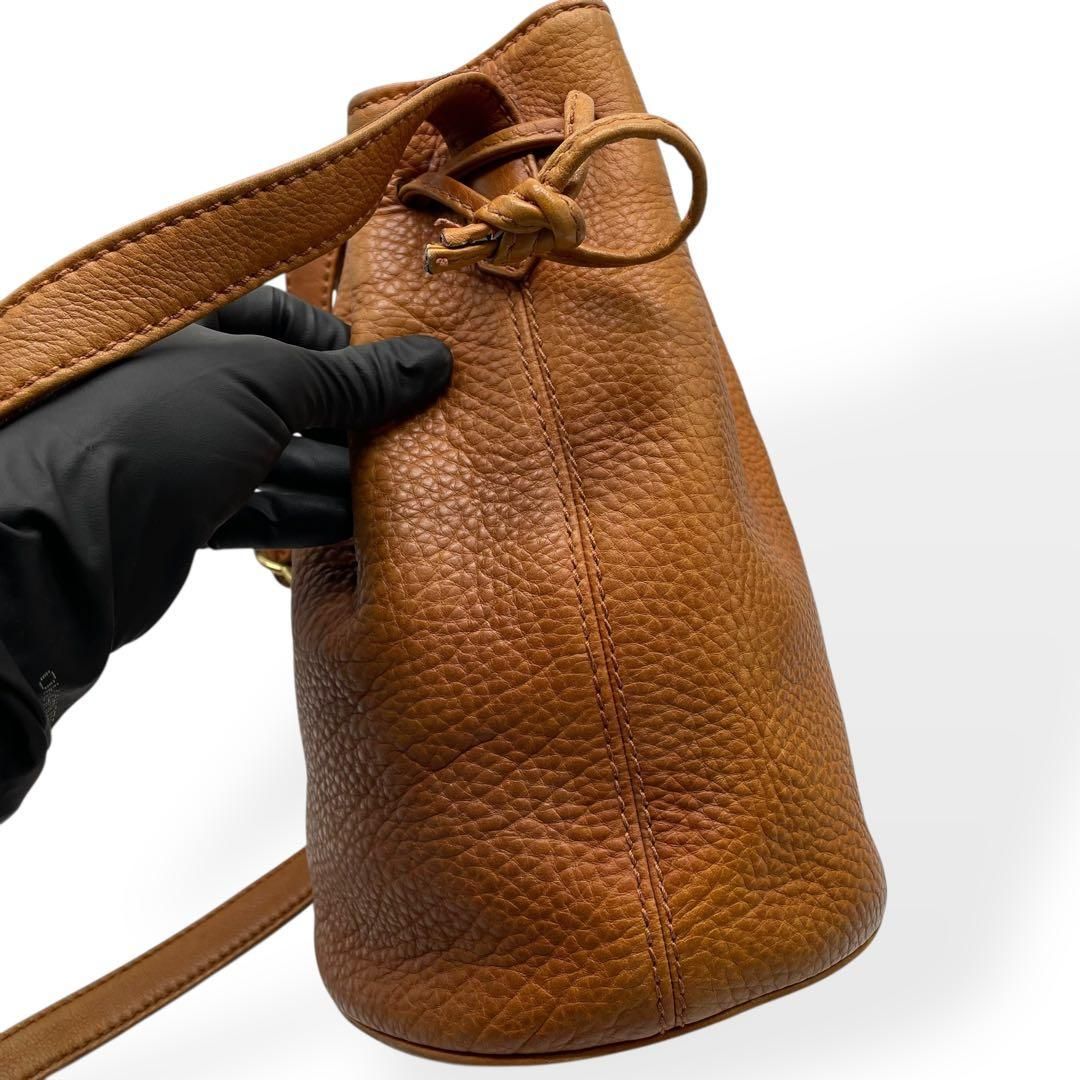 美品 希少 COACH オールドコーチ ショルダーバッグ 巾着 シボ革