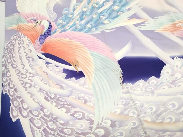 平和屋着物▽豪華振袖 孔雀文 暈し染め 金彩 正絹 逸品 CABA8532th