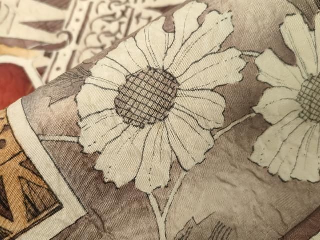 平和屋着物●太鼓柄袋帯　ふくれ織　木版　動物花文　やまと誂製　正絹　逸品　未使用　CABA2328dy 平和屋着物▽太鼓柄袋帯 作家物 ふくれ織 動物更紗花文 正絹 逸品