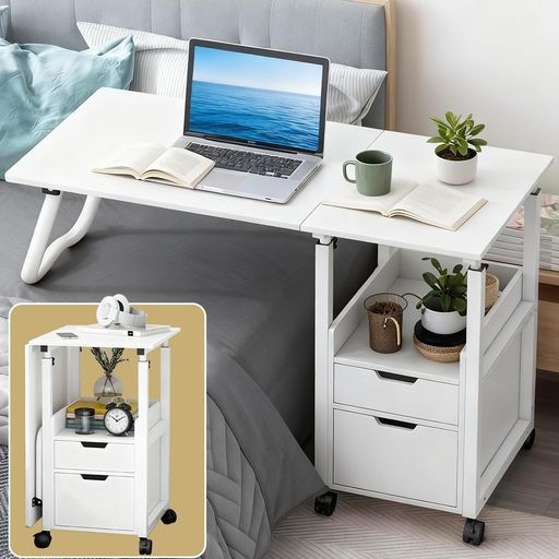 Side table キャスター付き ベッド 横 棚 昇降式サイドテーブル 公式通販
