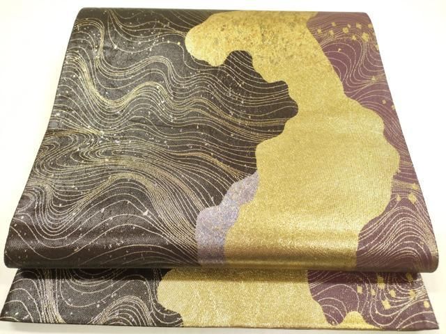 平和屋着物*夏物 六通柄袋帯 荒磯 金銀糸 正絹 逸 DA8998cm 平和