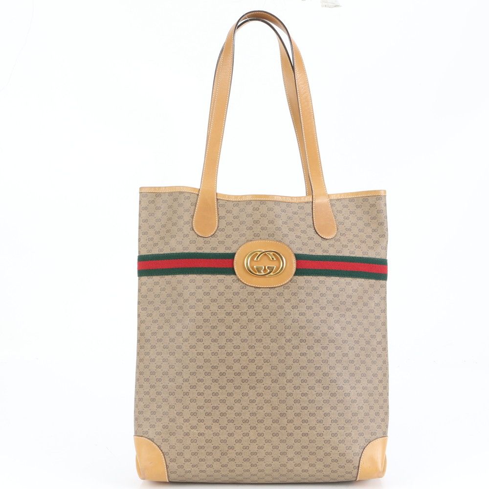 美品 ヴィンテージ オールド グッチ マイクロ GG シェリー ライン 002