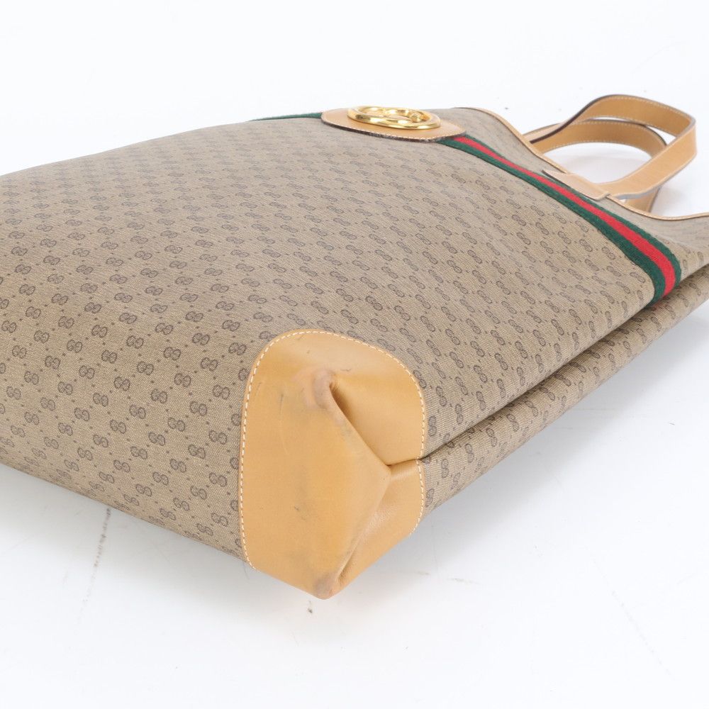 美品 ヴィンテージ オールド グッチ マイクロ GG シェリー ライン 002