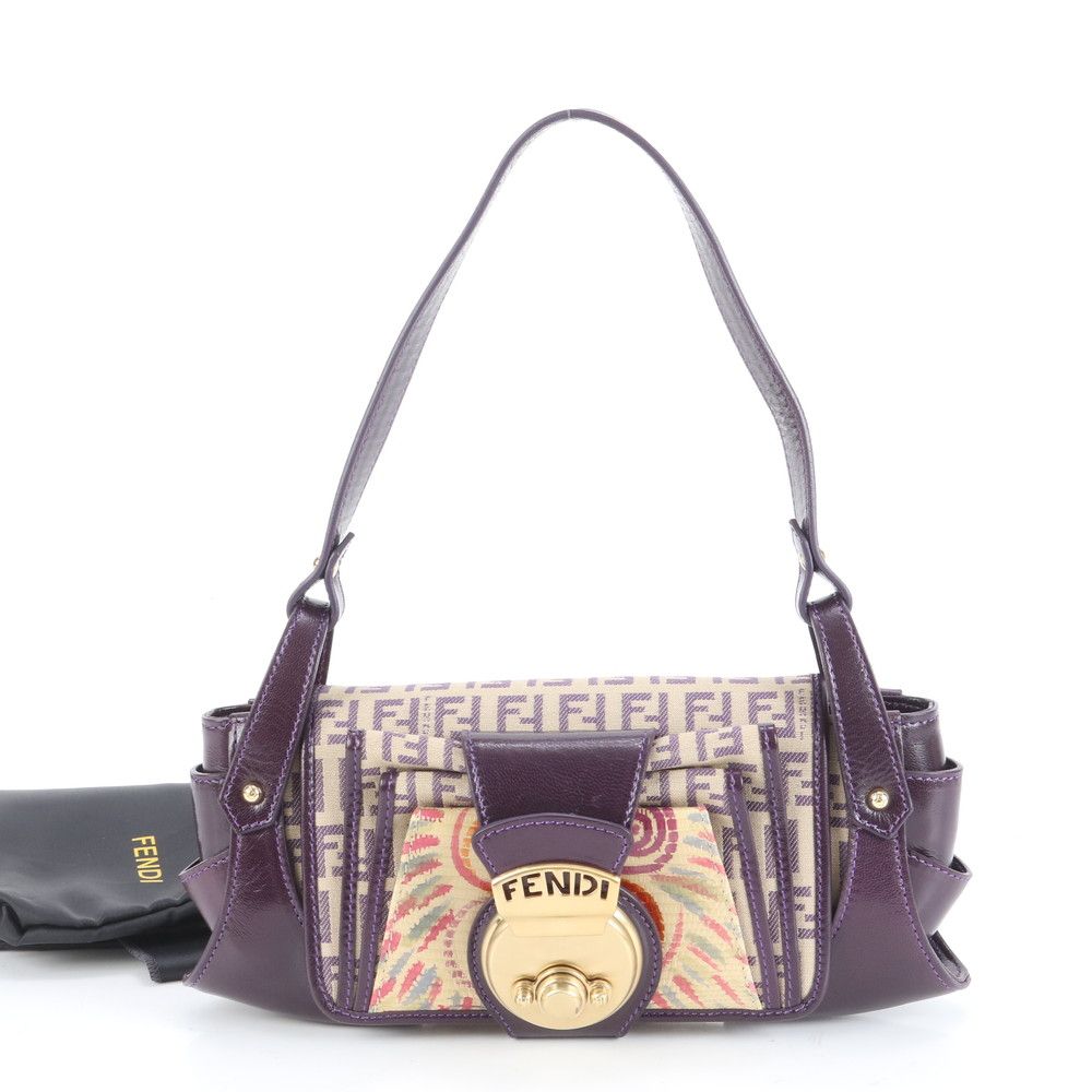 極美品 フェンディ ズッキーノ リザード レザー 8BR422 ショルダー