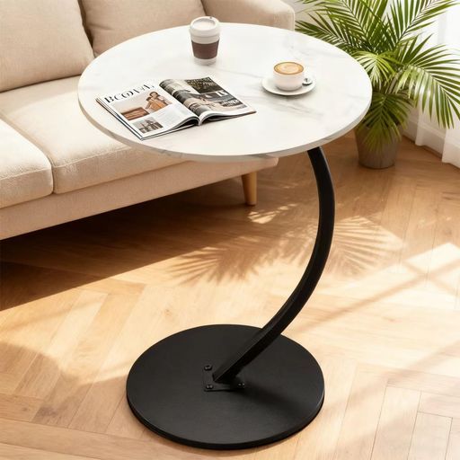 LBFXQサイドテーブル丸幅40x奥行40x高さ58cmサイドテーブルおしゃれC字