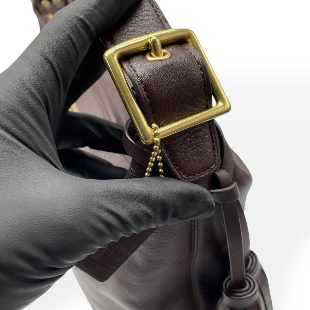 極美品 COACH コーチ ショルダーバック レガシー ダッフル ブラウン 本