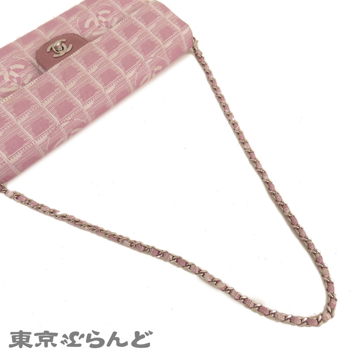 春ピンク希少デザインCHANELニュートラベルラインチェーンショルダー 