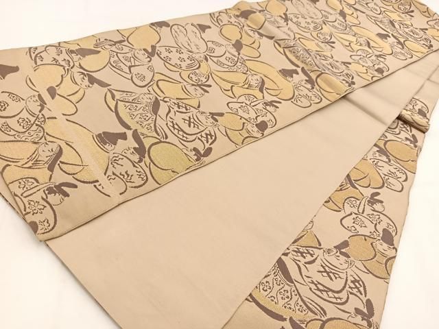 平和屋着物●西陣　服部織物謹製　六通柄袋帯　こはく錦　龍　金糸　正絹　逸品　BAAV5349hv 平和屋着物西陣 服部織物謹製 六通柄袋帯 こはく錦 龍 金糸 正絹