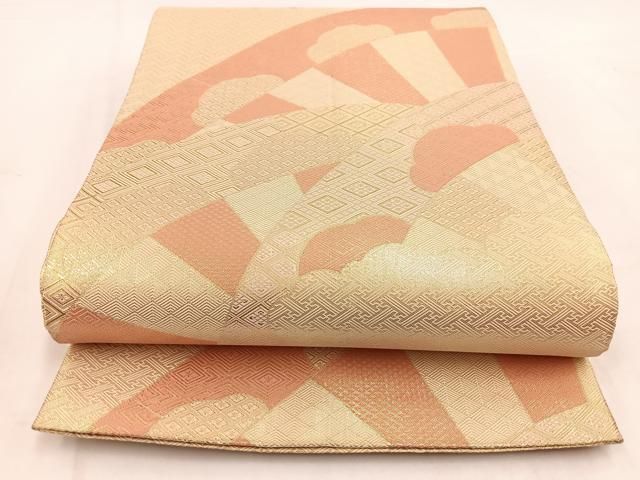 平和屋着物◎佐賀錦 本場筑前博多織 全通柄袋帯 雲取り片輪車青海波