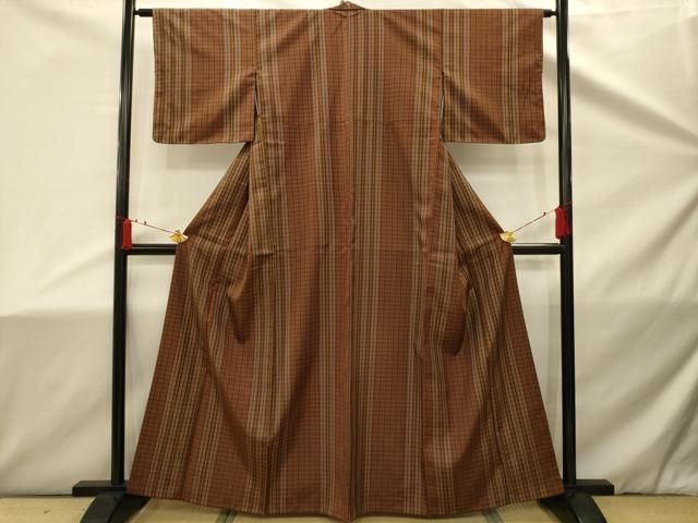 平和屋着物□本場縞大島紬 格子 正絹 逸品 AABD5473sx - メルカリ