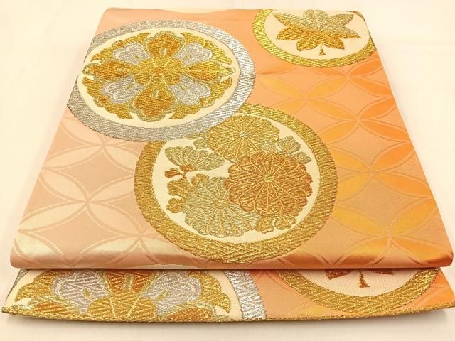 平和屋着物◎六通柄袋帯 花蝶丸文 金銀糸 正絹 逸品 BAAW0341hj - メルカリ