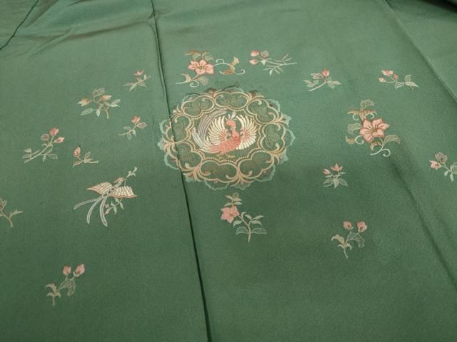 平和屋着物□訪問着 総刺繍 更紗花文 鳳凰 銀糸 正絹 逸品 DABA3308qa